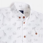 Boy Short Sleeve Shirt with Animal Print