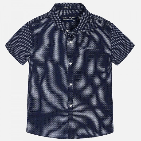 Nukutavake Boy Navy Blue Short Sleeve Print Shirt