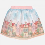 Girl Short Print Mesh Skirt