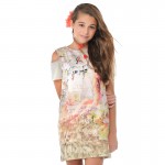 Girl Beige Printed Dress