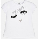 Girl Glitter t-shirt with Eyes Appliqué 