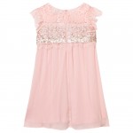 Pink Lace and Sequin Crepe Party Dress Mayoral Chic 