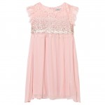 Pink Lace and Sequin Crepe Party Dress Mayoral Chic 