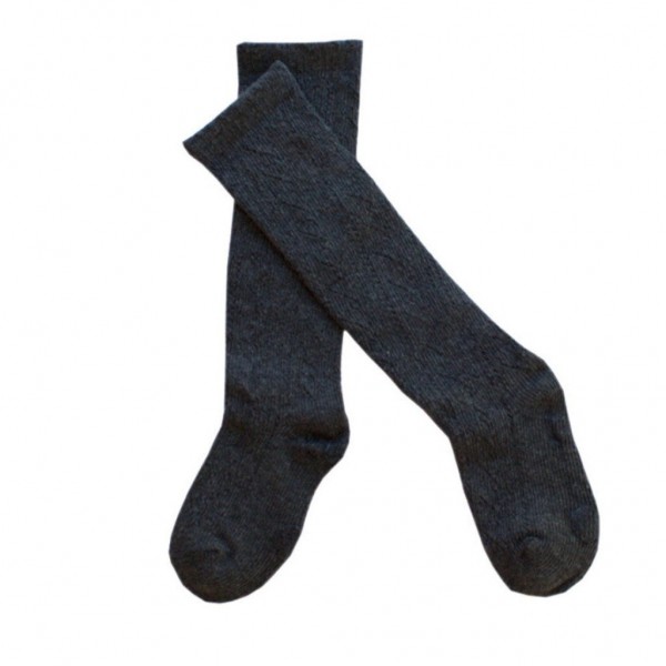 Mini Dressing Lace knit Knee high Socks - Dark Grey