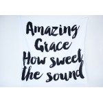 Organic Cotton Muslin Swaddle Blanket - Amazing Grace How Sweet the Sound