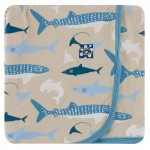 Kimono Newborn Gift Set with Elephant Box in Burlap Sharks