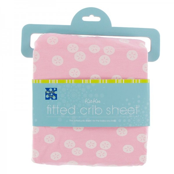 Print Fitted Crib Sheet in Lotus Sand Dollar