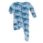 Print Footie with Zipper in Pond Leafy Sea Dragon