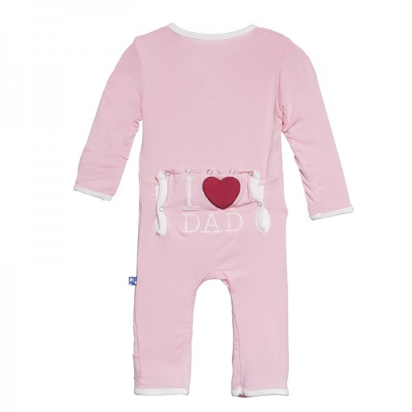 Holiday Applique Coverall in Lotus I Love Dad