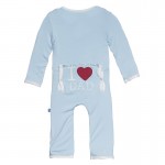 Holiday Applique Coverall in Pond I Love Dad