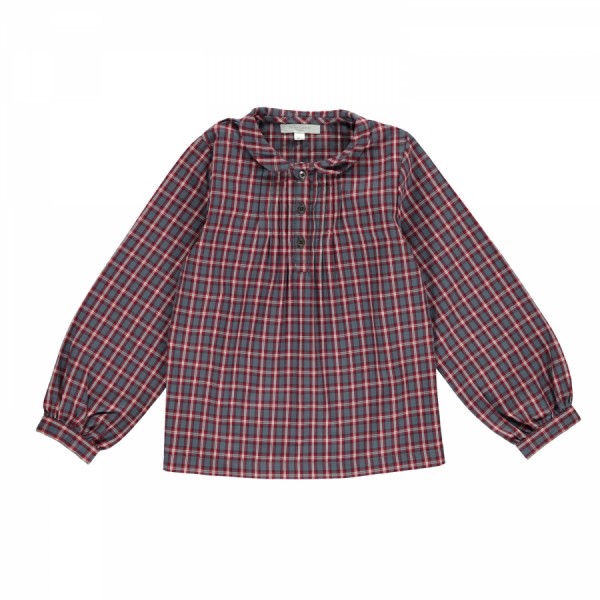 Agathe Top - Blue & Red Check