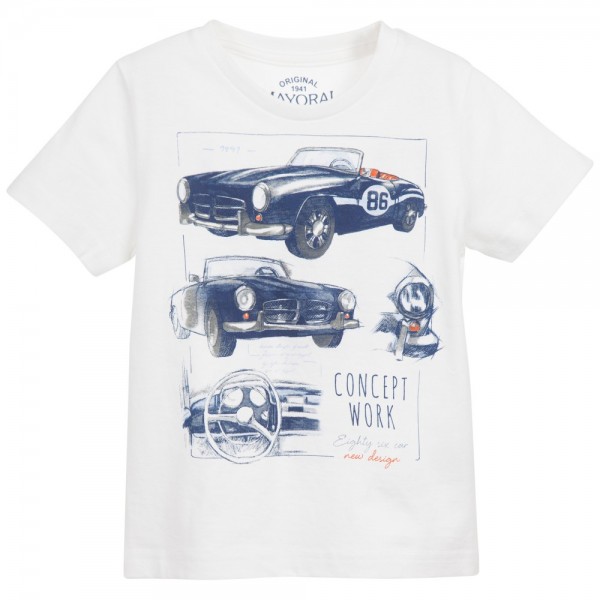 White & Blue Sport Car T-Shirt