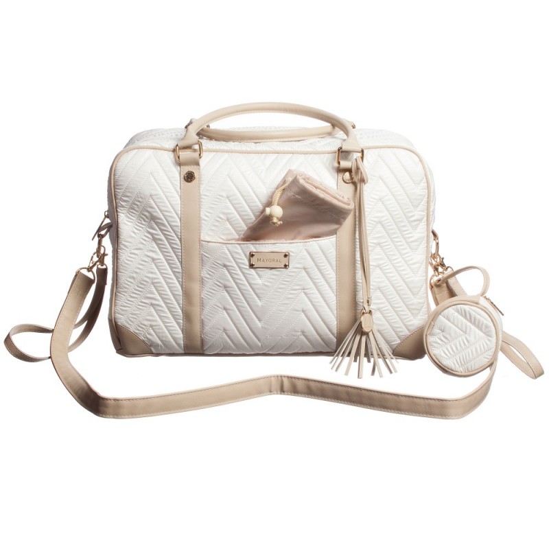 IVORY QUILTED BABY CHANGING BAG