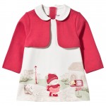 PINK BEAR APPLIQUE DRESS