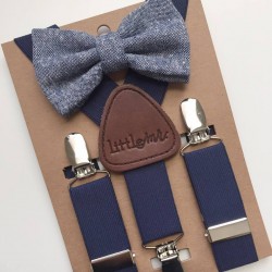 Little Mr. NAVY SUSPENDERS W/NAVY BOW TIE 