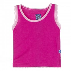 Solid Undershirt Tank in Calypso with Lotus Trim