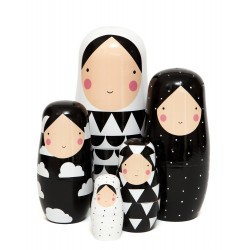NESTING DOLL BLACK & WHITE 
