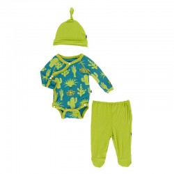 Kimono Newborn Gift Set with Elephant Box in Seagrass Cactus 