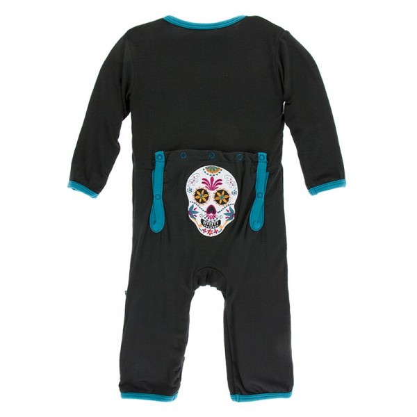 Appliqué Coverall with Zipper in Día De los Muertos