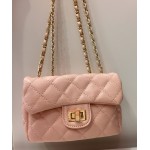GIRL'S MEDIUM CHANEL STYLE QUILTED BAG ***PINK, BLACK***