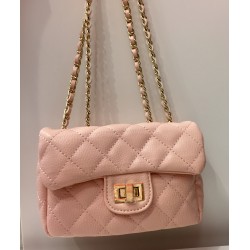 GIRL'S MEDIUM CHANEL STYLE QUILTED BAG ***PINK, BLACK***