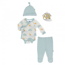 Kimono Newborn Gift Set with Elephant Box in Natural Puddle Duck 