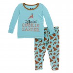 Holiday Print Long Sleeve Pajama Set in Christmas Cookies 
