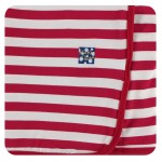 Holiday Print Swaddling Blanket in Candy Cane Stripe 2019