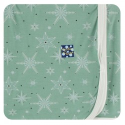 Holiday Print Swaddling Blanket in Shore Snowflakes 
