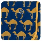 Kimono Newborn Gift Set with Elephant Box in Navy Camel 