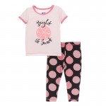 Print Short Sleeve Pajama Set in Zebra Pomegranate