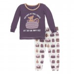 Print Long Sleeve Pajama Set in Fig Bush Baby 