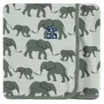 Kimono Newborn Gift set with Elephant Box in Aloe Elephants