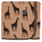 Print Fitted Crib Sheet in Suede Giraffes 