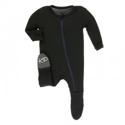 Basic Footie with Zipper in Zebra