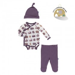 Kimono Newborn Gift Set with Elephant Box in Natural Bush Baby 