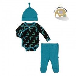 Kimono Newborn Gift Set with Elephant Box in Midnight Boomerang