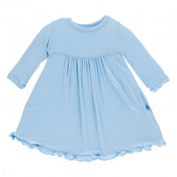 Basic Classic Long Sleeve Swing Dress in Pond