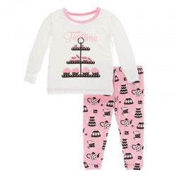 Print Long Sleeve Pajama Set in Teatime