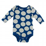 Print Long Sleeve One Piece in Navy Mod Dot