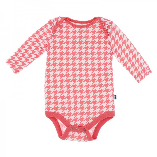 Print Long Sleeve One Piece in English Rose Houndstooth