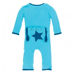 Appliqué Coverall with Zipper in Confetti Star