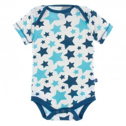 Print Short Sleeve One Piece in Confetti Star 