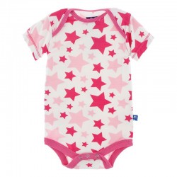 Print Short Sleeve One Piece in Flamingo Star