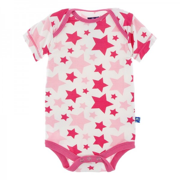 Print Short Sleeve One Piece in Flamingo Star