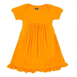 Solid Short Sleeve one Piece Dress Romper in Tamarin