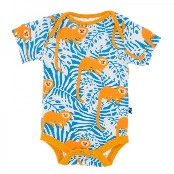 Print Short Sleeve One Piece in Tamarin Monkey