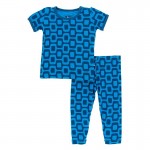 Print Short Sleeve Pajama Set in Ipanema 
