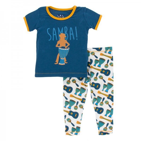 Print Short Sleeve Pajama Set in Samba
