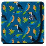 Print Short Sleeve Pajama Set in Twilight Tropical Birds